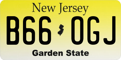 NJ license plate B66OGJ