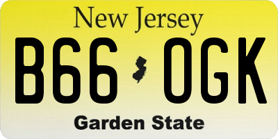 NJ license plate B66OGK