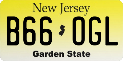 NJ license plate B66OGL