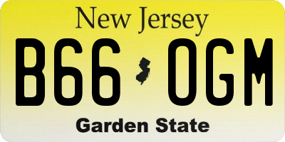 NJ license plate B66OGM