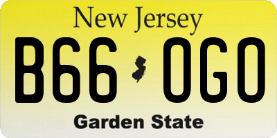 NJ license plate B66OGO