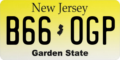 NJ license plate B66OGP