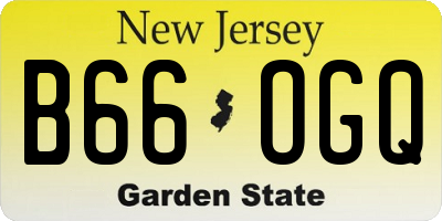 NJ license plate B66OGQ