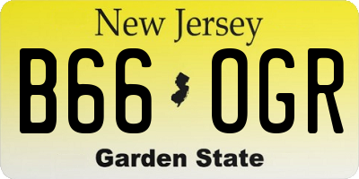 NJ license plate B66OGR