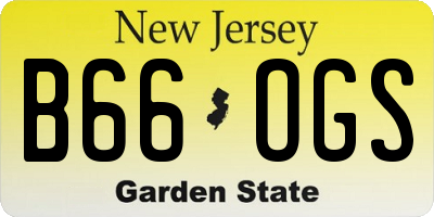 NJ license plate B66OGS