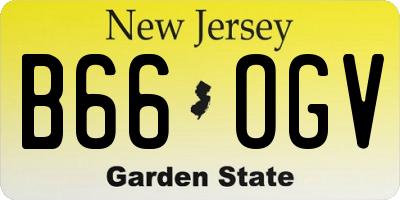 NJ license plate B66OGV