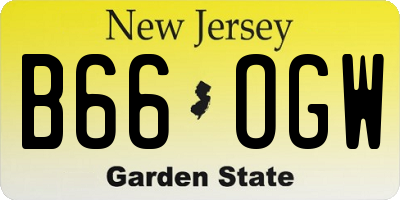 NJ license plate B66OGW