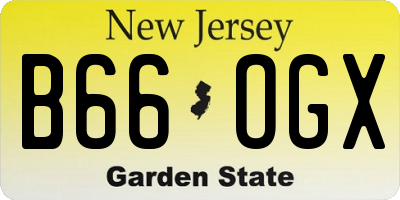 NJ license plate B66OGX