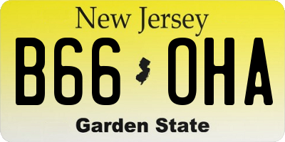 NJ license plate B66OHA