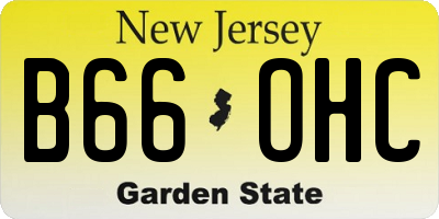 NJ license plate B66OHC