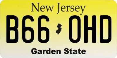 NJ license plate B66OHD