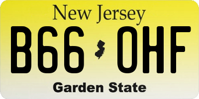 NJ license plate B66OHF