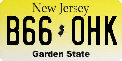 NJ license plate B66OHK
