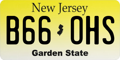 NJ license plate B66OHS