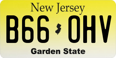 NJ license plate B66OHV