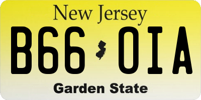 NJ license plate B66OIA