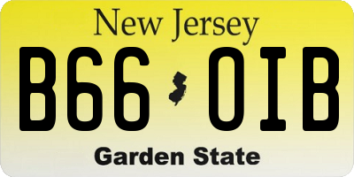 NJ license plate B66OIB