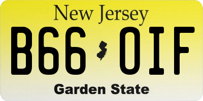 NJ license plate B66OIF