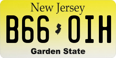 NJ license plate B66OIH