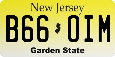 NJ license plate B66OIM