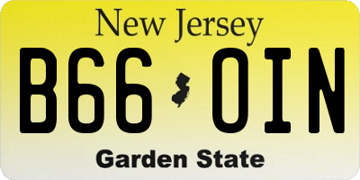 NJ license plate B66OIN