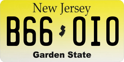 NJ license plate B66OIO