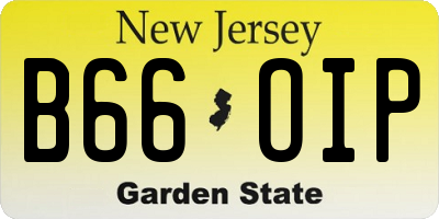 NJ license plate B66OIP