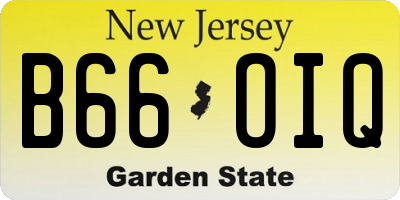 NJ license plate B66OIQ