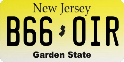 NJ license plate B66OIR