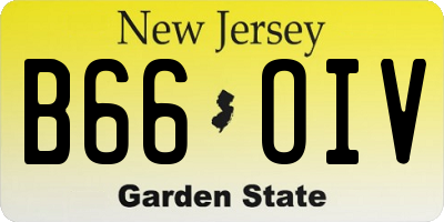 NJ license plate B66OIV