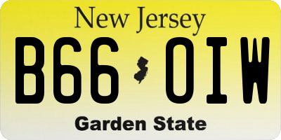NJ license plate B66OIW