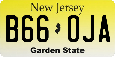 NJ license plate B66OJA