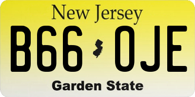 NJ license plate B66OJE