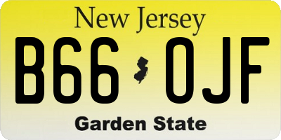 NJ license plate B66OJF
