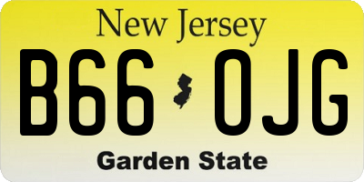 NJ license plate B66OJG