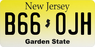 NJ license plate B66OJH