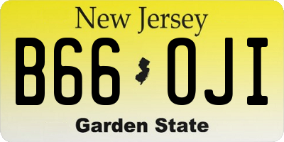 NJ license plate B66OJI