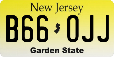 NJ license plate B66OJJ