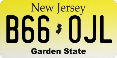 NJ license plate B66OJL