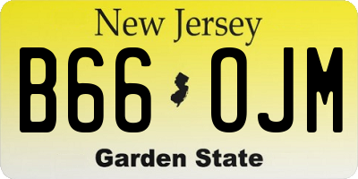NJ license plate B66OJM