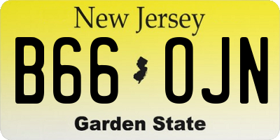 NJ license plate B66OJN