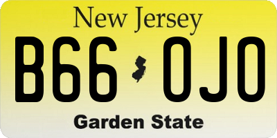 NJ license plate B66OJO
