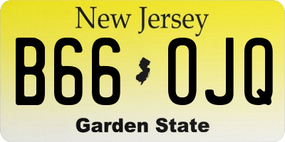 NJ license plate B66OJQ