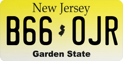 NJ license plate B66OJR