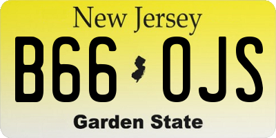 NJ license plate B66OJS