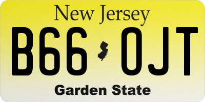 NJ license plate B66OJT