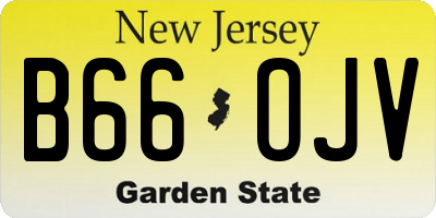 NJ license plate B66OJV