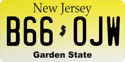 NJ license plate B66OJW