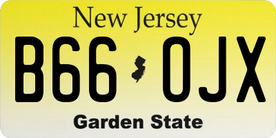 NJ license plate B66OJX
