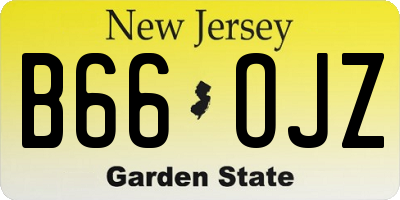 NJ license plate B66OJZ